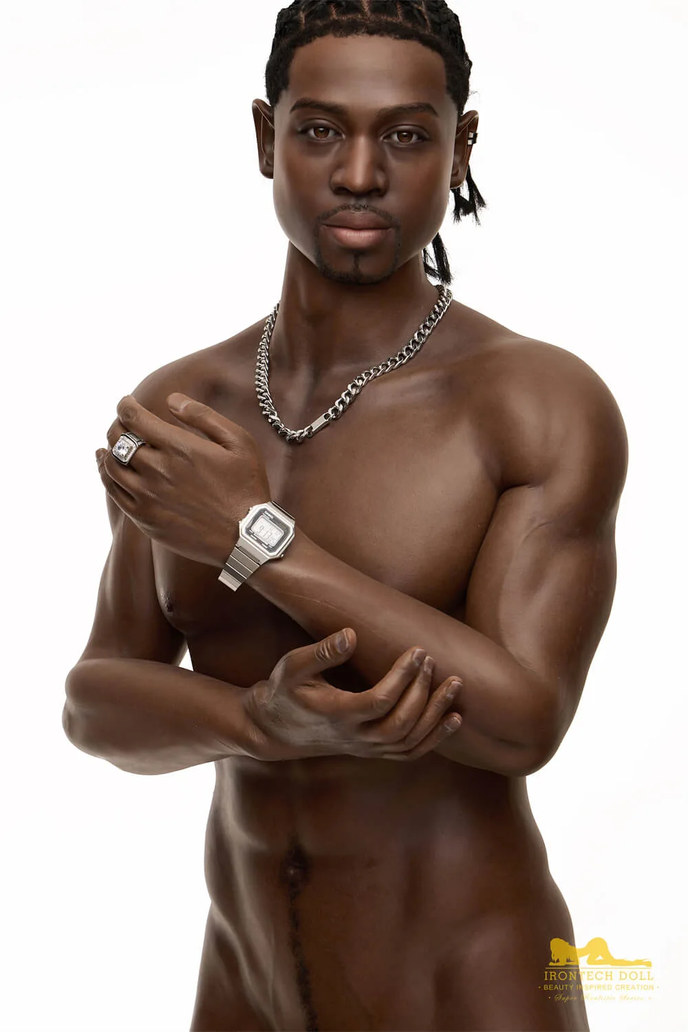James M8 176cm, Irontech Doll, Male Sex Doll, Silicone, A Very Attractive Black Man view 2