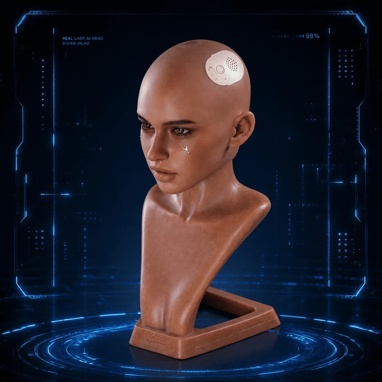 Detachable head with Artificial Intelligence, Real Lady
